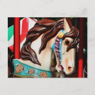 Silent Steed Carousel Horse Photo Postcard