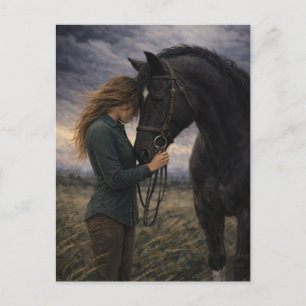 Silent Storm Horse Art Postcard