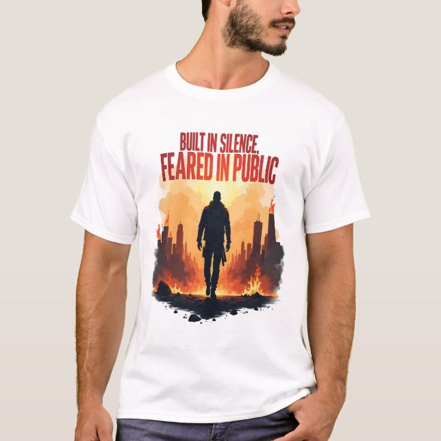 Silent Strength - Gritty Cyberpunk Comic Tee (Front)