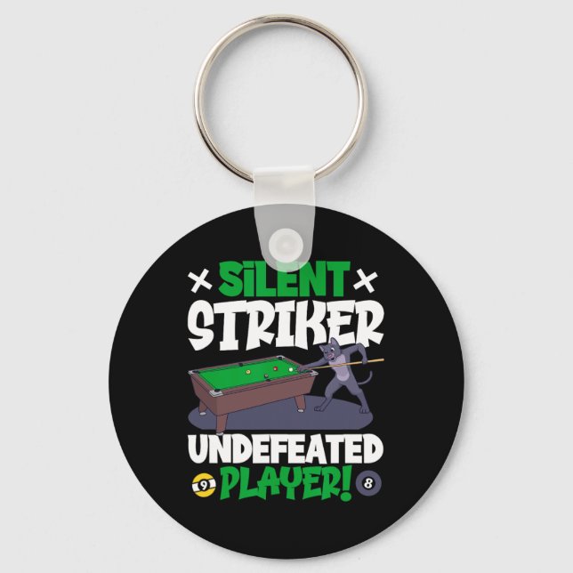 Silent Striker - Billiards And Cat  Key Ring (Front)