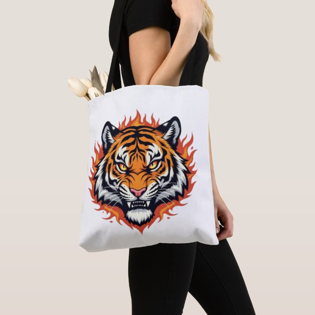 Silent Tiger – Precision and Power Tote Bag (Close Up)