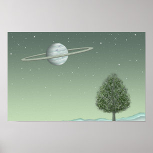 Silent tree standing on a distant star. poster