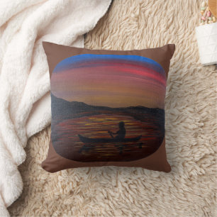 Silent Voyage -handmade artwork - Cushion