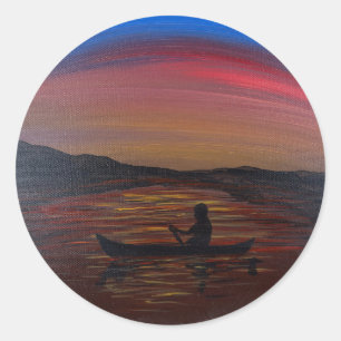 Silent Voyage -handmade artwork - Wall Clock Classic Round Sticker