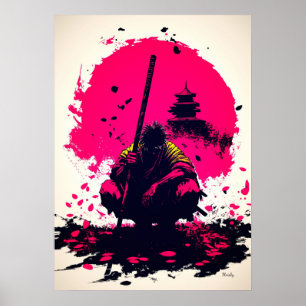 Silent Warrior Monk Under the Rising Sun Poster