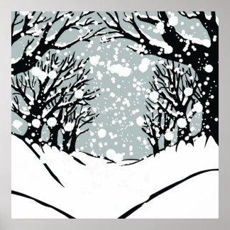 Silent Winter Path Poster