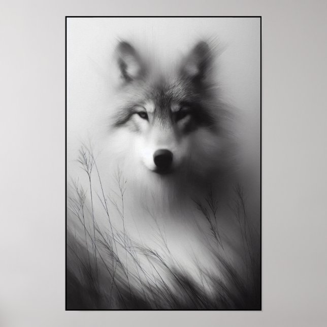 Silent Wolf Beneath Pale Light Poster (Front)