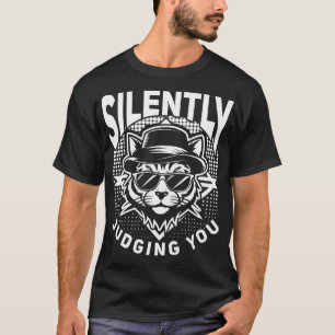 Silently Judging You Cool Cat White T-Shirt