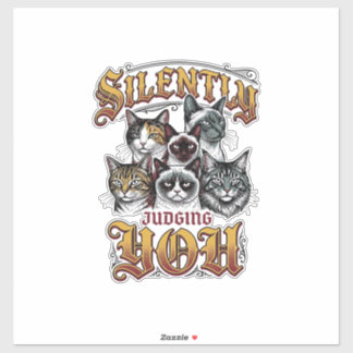 Silently Judging You Vintage Cat Graphic T-Shirt_1