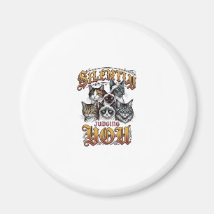 Silently Judging You Vintage Cat Graphic T-Shirt_1 Magnet