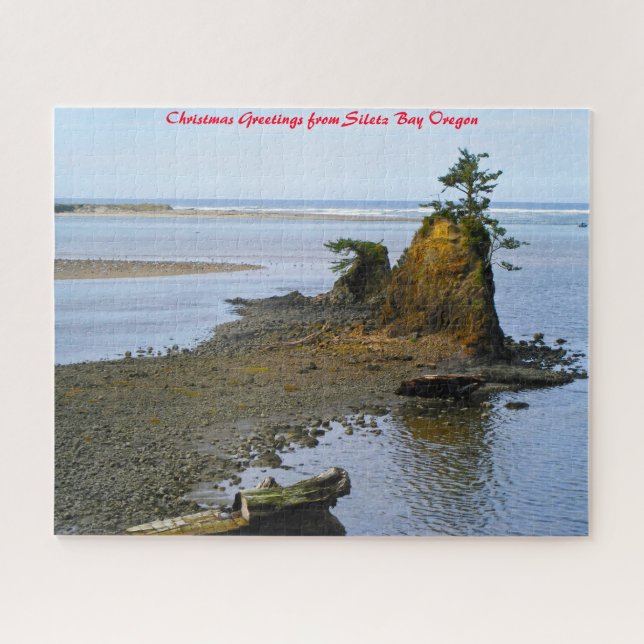 Siletz Bay Oregon. Christmas Greetings Jigsaw Puzzle (Horizontal)
