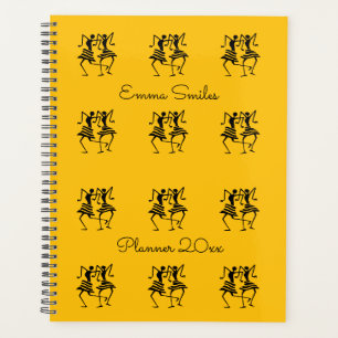 Silhouette African Art Celebration Dance Orange Planner