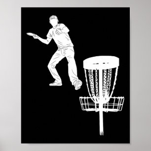 Silhouette American Disc Golf Player Frolf Targeti Poster