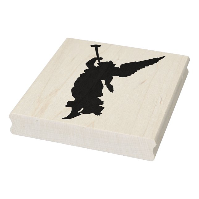 Silhouette Angel with trumpet art stamp (Stamp)