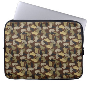 Silhouette Animal Camouflage Brown Laptop Sleeve