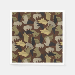 Silhouette Animal Camouflage Brown Napkin