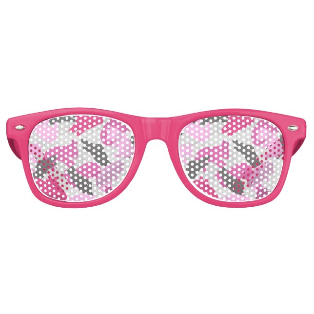 Silhouette Animal Camouflage Pink Retro Sunglasses (Front)