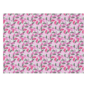 Silhouette Animal Camouflage Pink Tablecloth