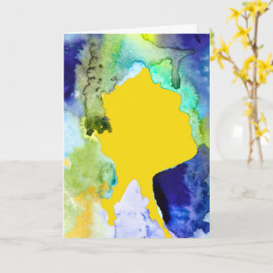 Silhouette art abstract watercolor card
