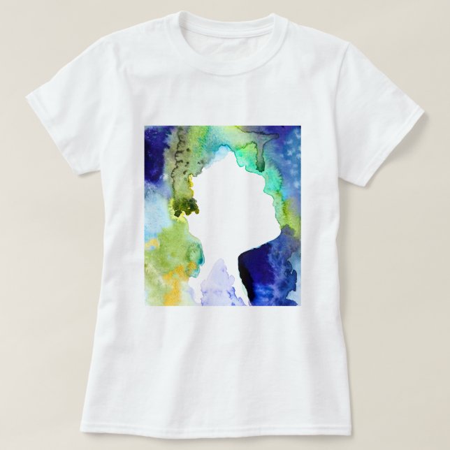 Silhouette art abstract watercolor T-Shirt (Design Front)