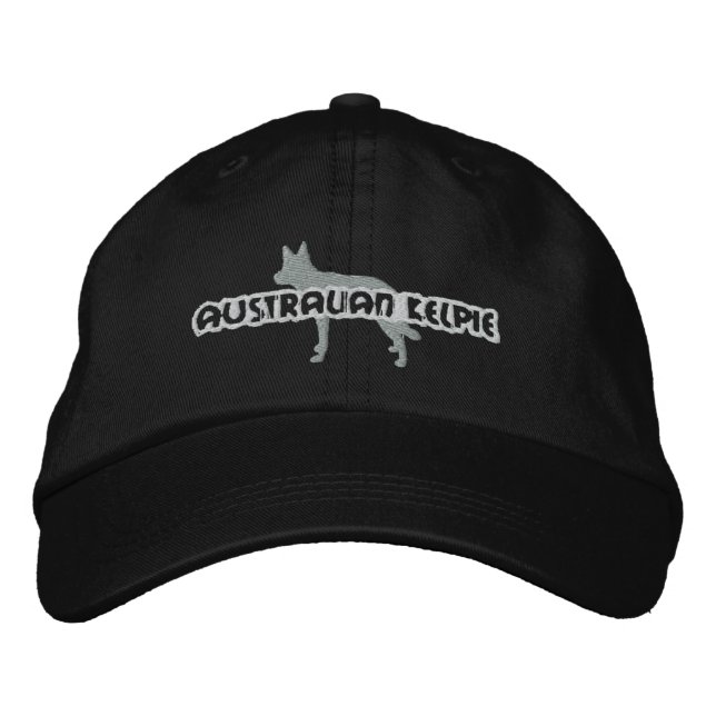 Silhouette Australian Kelpie Embroidered Hat (Front)
