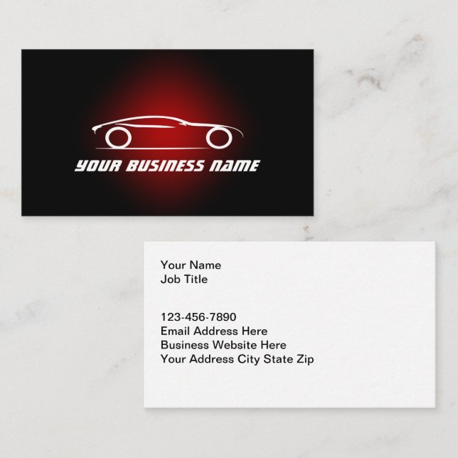 silhouette Automotive Business Cards Design (Front/Back)