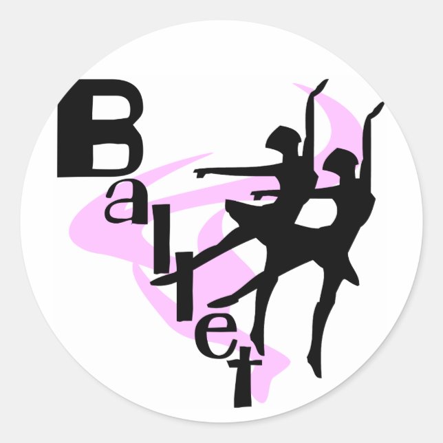 Silhouette Ballet T-shirts and Gifts Classic Round Sticker (Front)