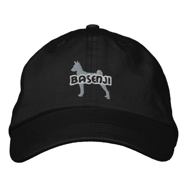 Silhouette Basenji Embroidered Hat (Front)
