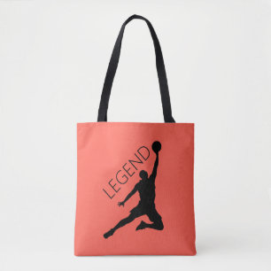 Silhouette Basketball Player Tote Bag