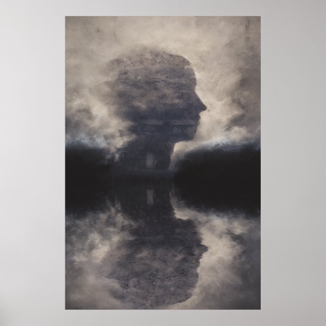Silhouette Before Colossal Mist Face Poster (Front)