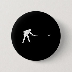Silhouette Billiards 8 Eight Ll Snooker Pool Playe 6 Cm Round Badge