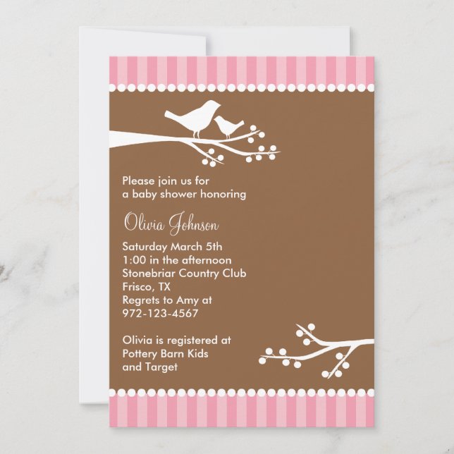 Silhouette Birds Baby Shower Invitations (Front)