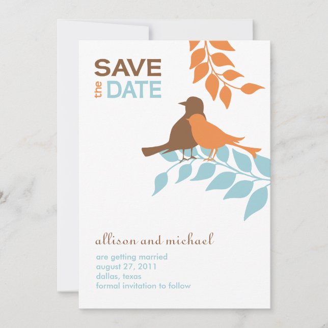 Silhouette Birds Save the Date (Front)