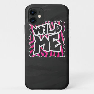 Silhouette Black and Hot Pink Zebra iPhone 11 Case