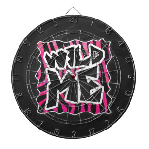 Silhouette Black and Hot Pink Zebra Dartboard