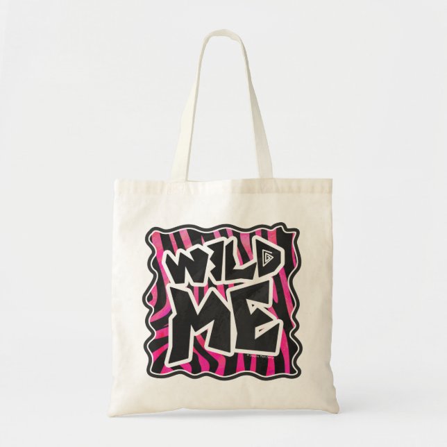 Silhouette Black and Hot Pink Zebra Tote Bag (Front)