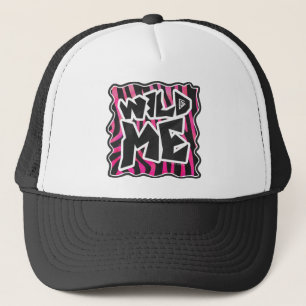 Silhouette Black and Hot Pink Zebra Trucker Hat