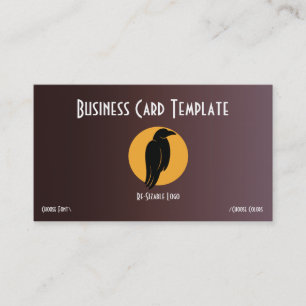 Silhouette Black Bird Raven Logo Business Card