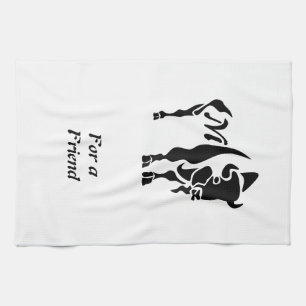 Silhouette Black Buffalo Monogram Tea Towel