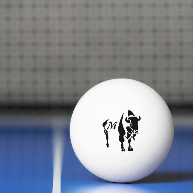 Silhouette Black Buffalo Ping Pong Ball (Net)