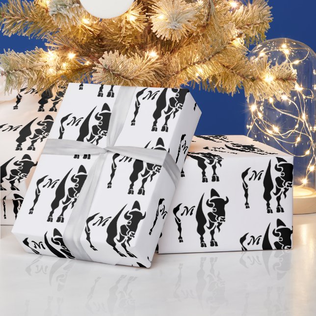 Silhouette Black Buffalo Wrapping Paper (Holidays)