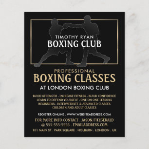 Silhouette Boxing Match, Boxing Class Advert Flyer
