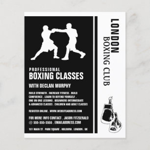 Silhouette Boxing Match, Boxing Class Advert Flyer