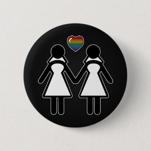 Silhouette Bride and Bride 6 Cm Round Badge