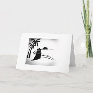 SILHOUETTE BRIDE AND GROOM-CONGRATS ON WEDDING DAY CARD