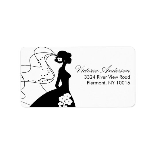 Silhouette Bride Return Address Labels. Address Label