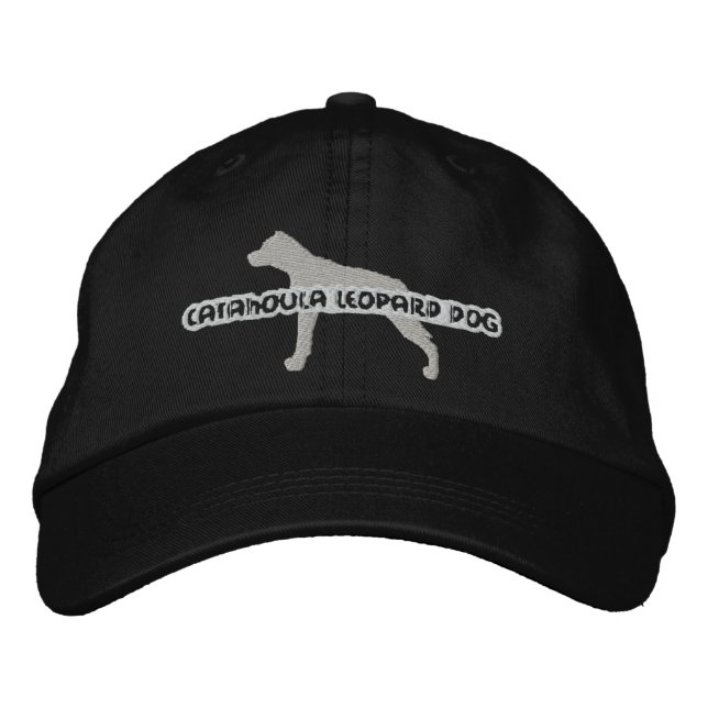Silhouette Catahoula Leopard Dog Embroidered Hat (Front)