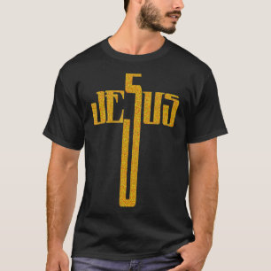 Silhouette Christian Cross He Is Risen Easter Jesu T-Shirt