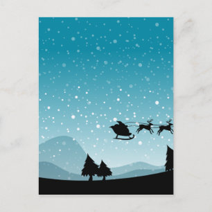 Silhouette Christmas Holiday Postcard