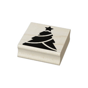 silhouette christmas tree art stamp